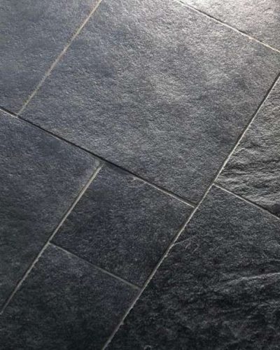 black limestone leather satin finish